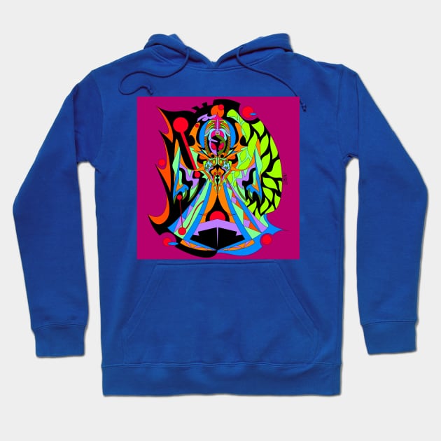 the flatwoods creature alien ecopop in mexican patterns art Hoodie by jorge_lebeau